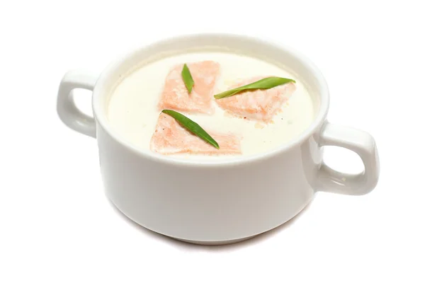 Krem zupa z łososia - wyśmienity — Zdjęcie stockowe