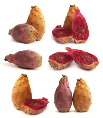 Prickly pear - opuntia fruit isolated on white clipart