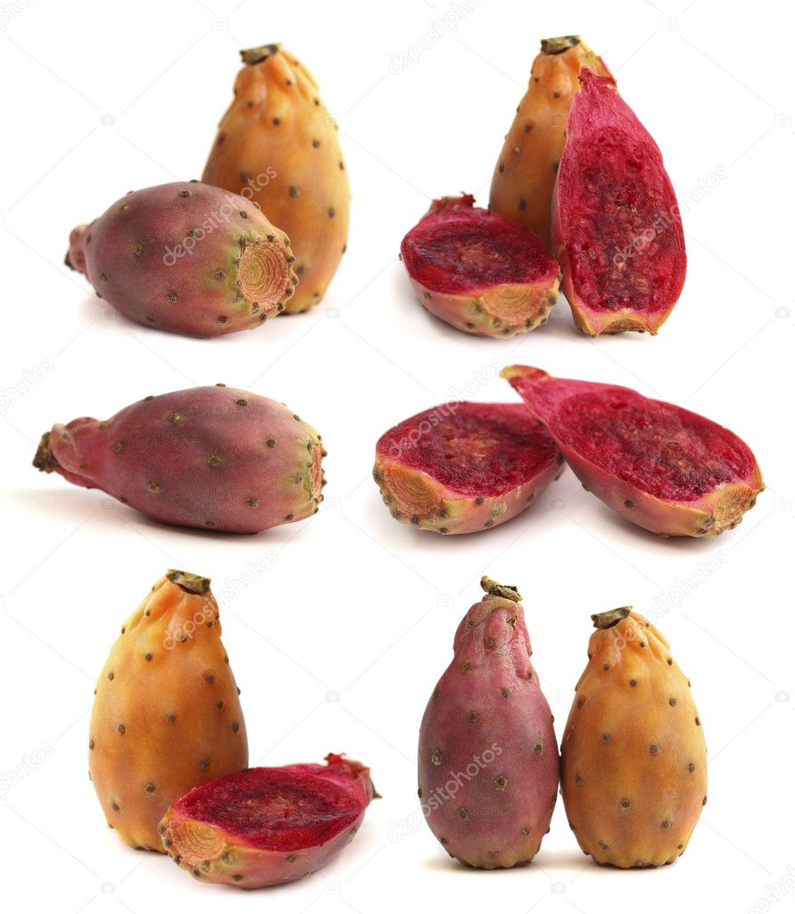 Prickly pear - opuntia fruit isolated on white