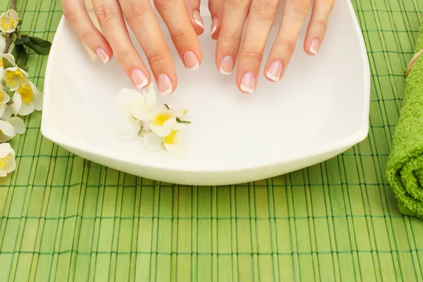 Hands spa - manicure in beauty salon Royalty Free Stock Photos