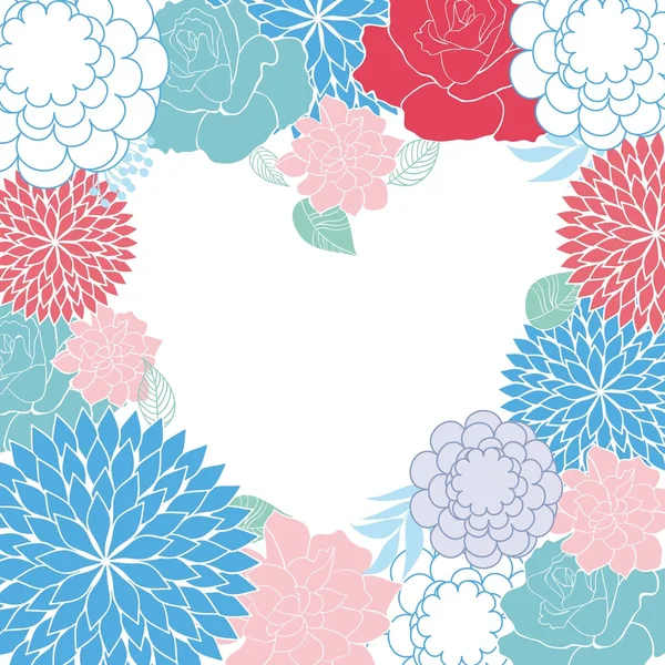 Background rose heart card Stock Vector