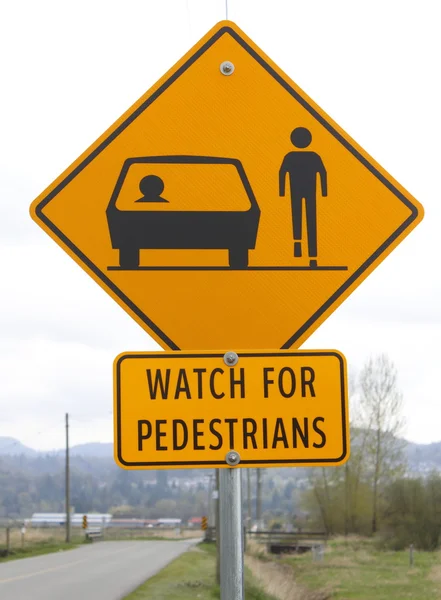 Cuidado com a sinalização dos pedestres — Fotografia de Stock