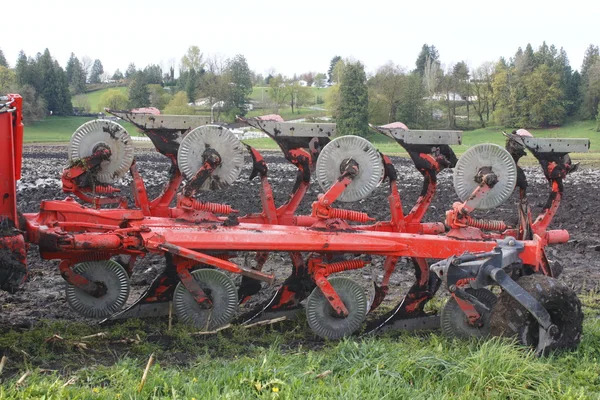 Plough in Field — Stock Photo, Image