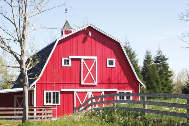 A Bright Red Barn clipart