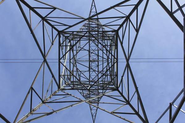Looking Up to a Hydro Transmission Tower Stock Picture