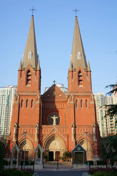 stock image Xujiahui Cathedral in Vertical composition