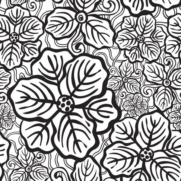 Papel pintado floral dibujado a mano — Archivo Imágenes Vectoriales