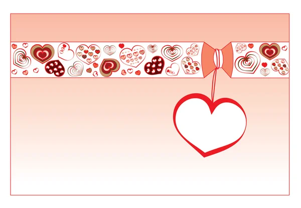 Valentinskarte mit Herzschmuck — Stockvektor