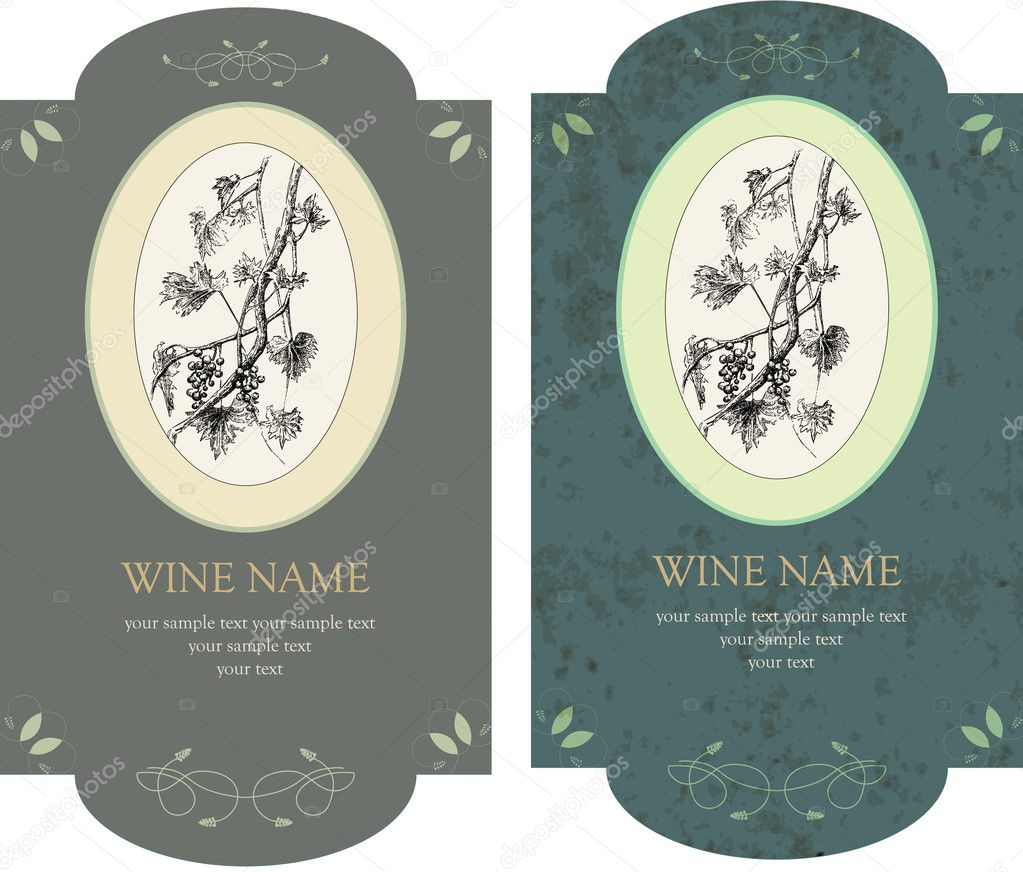Vector set of vintage wine labels