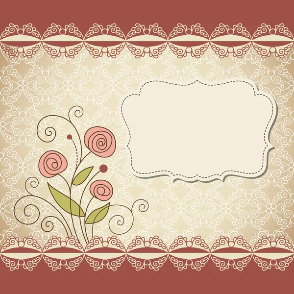 Vintage frame with flowers — Stock Vector
