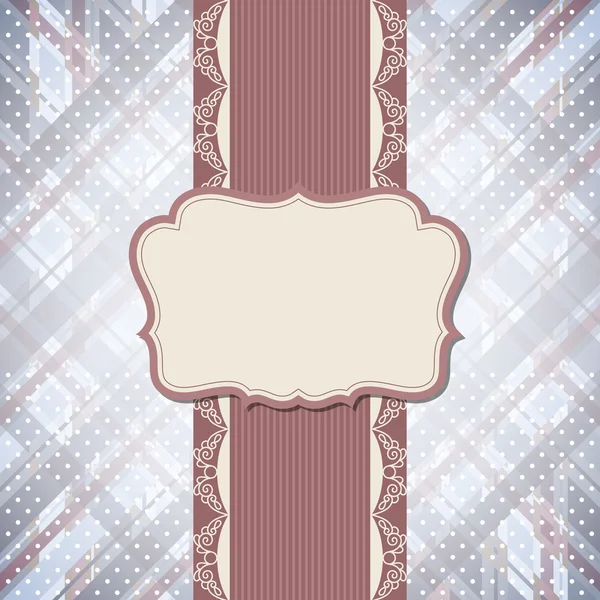 Vintage frame on the checkered background — Stock Vector