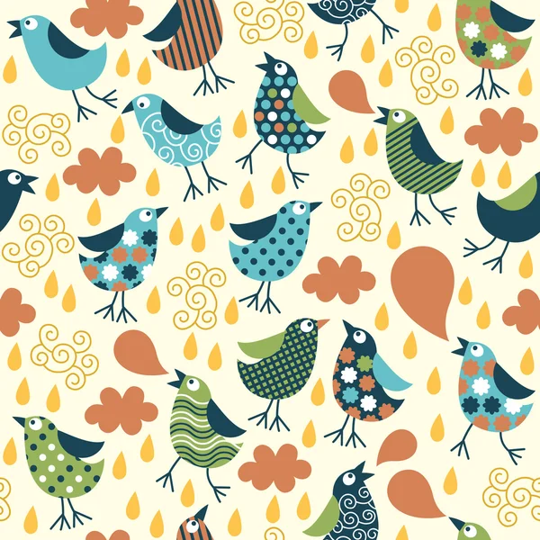 Modèle sans couture avec des oiseaux — Image vectorielle