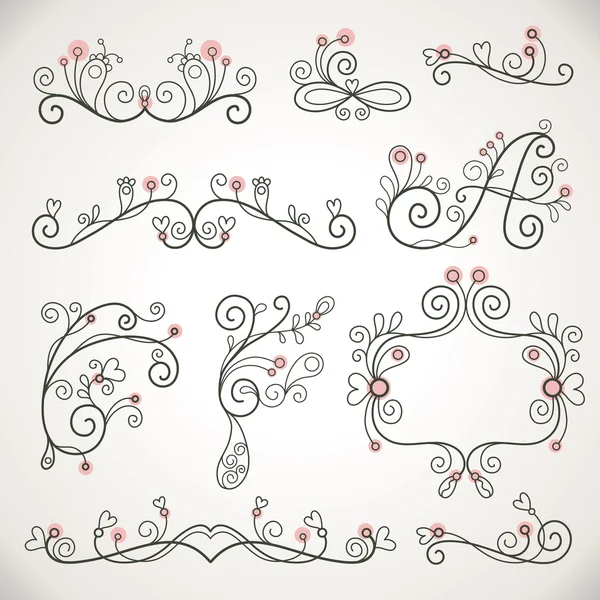 Элементы каллиграфического дизайна — стоковый вектор