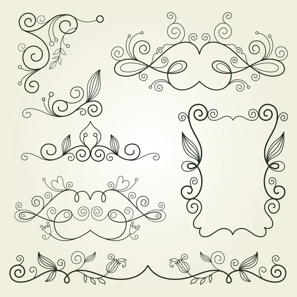 Éléments de conception calligraphique — Image vectorielle