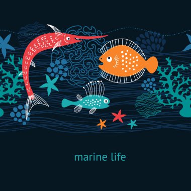 Marine life clipart