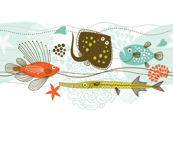 鱼类海洋生物 — 图库矢量图片