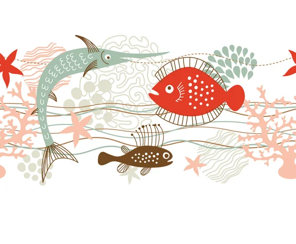 Рыбы, морские животные — стоковый вектор