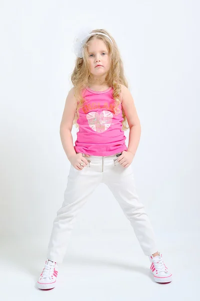 Spor giyim, genç bir kızın portresi — Stok fotoğraf