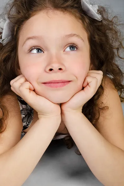 Portrait of cute smiling little girl — Stock Photo, Image