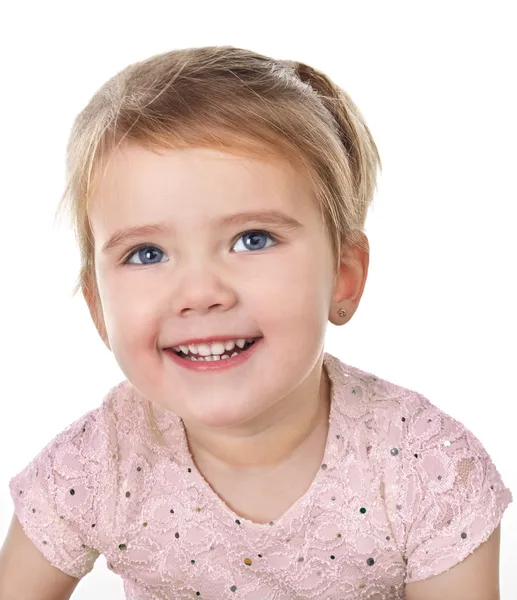 微笑着可爱的小女孩的肖像 — 图库照片