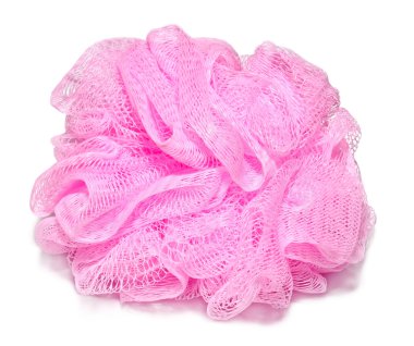 Pink sponge isolated on a white clipart