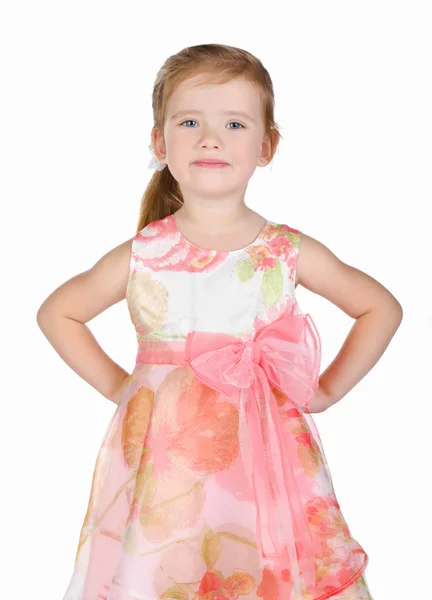 Portrait de mignonne petite fille souriante en robe de princesse — Photo