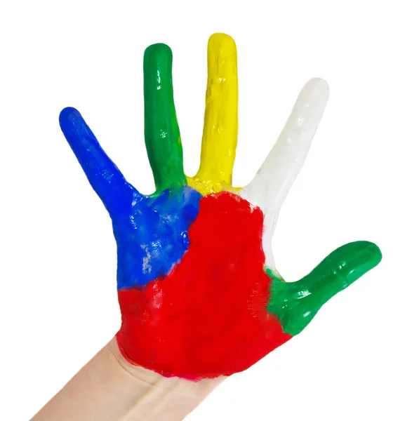 Pintado a mano en pinturas de colores —  Fotos de Stock