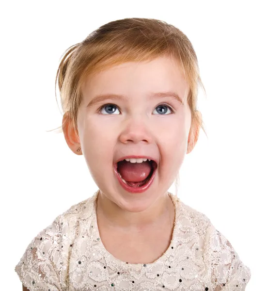Πορτρέτο του ουρλιάζοντας κοριτσάκι — Φωτογραφία Αρχείου