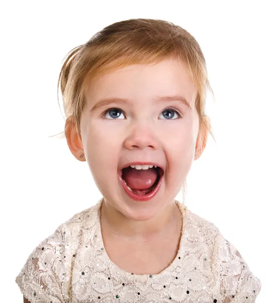 stock image Portrait of little screaming girl