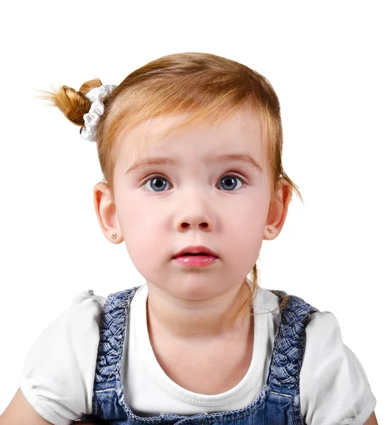 Портрет здивованої маленької дівчинки — стокове фото