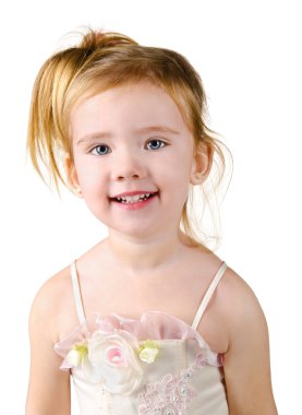 Ortrait of smiling cute little girl clipart