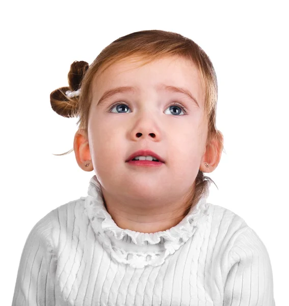 Портрет капризной маленькой девочки — стоковое фото