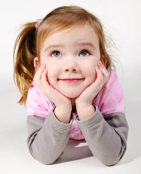 Πορτρέτο του χαρούμενου μικρού κοριτσιού — Φωτογραφία Αρχείου