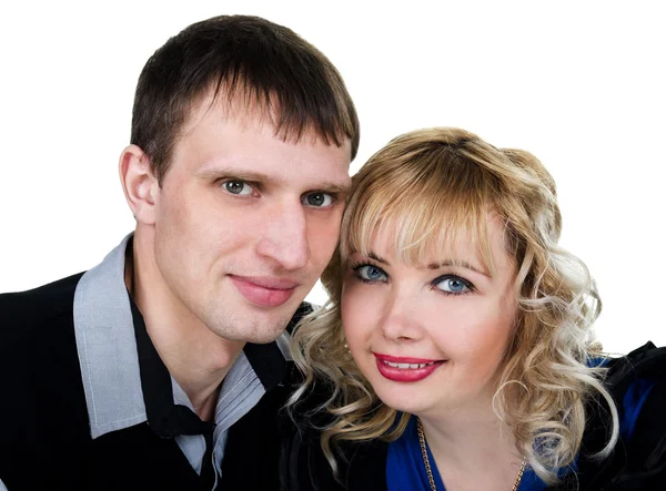 Closeup portret van een gelukkige jonge paar — Stockfoto