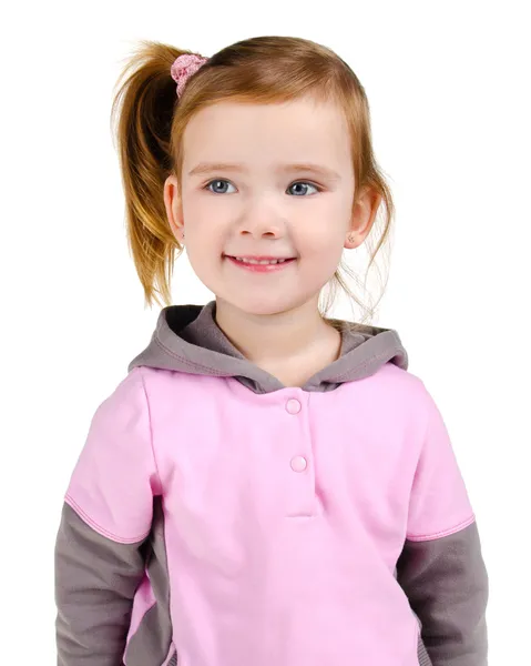 Портрет счастливой улыбающейся маленькой девочки — стоковое фото