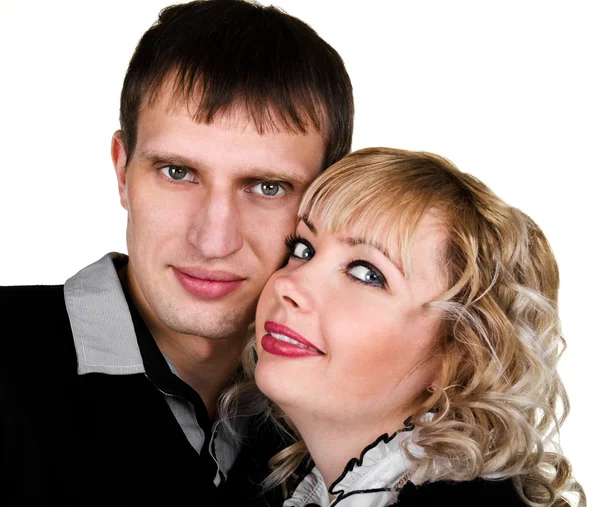 Detailní portrét šťastný mladý pár — Stock fotografie