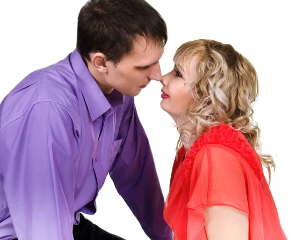 Closeup portrait of a happy young couple — Stock Photo, Image