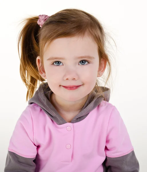 웃고 있는 귀여운 어린 소녀의 사진 — 스톡 사진