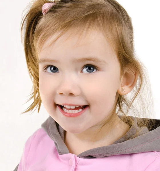 Πορτρέτο του χαριτωμένο χαμογελαστό κοριτσάκι — Φωτογραφία Αρχείου