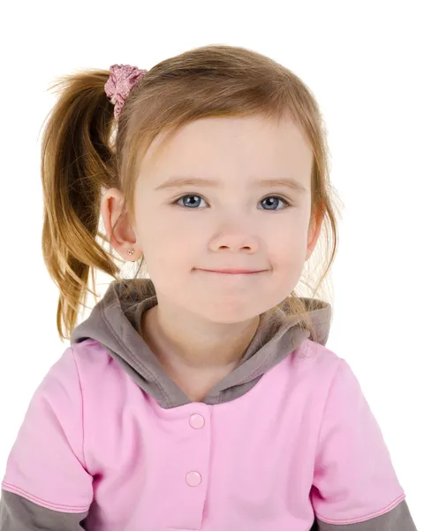 Портрет улыбающейся милой девочки — стоковое фото