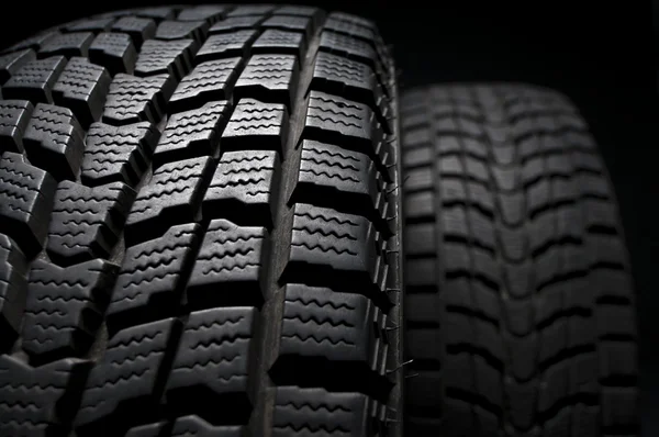 Detalhe de perto do piso do pneu de inverno — Fotografia de Stock