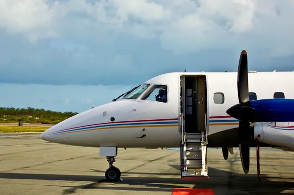 stock image Private propeller plane waiting