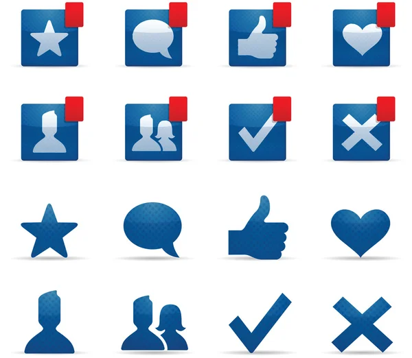 Iconen voor sociale netwerken — Stockvector