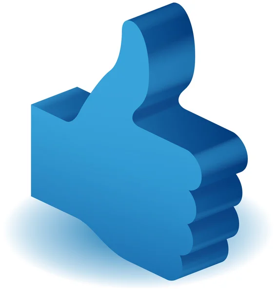 3D Thumbs Up Symbol — Stock Vector