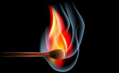 Match on fire clipart