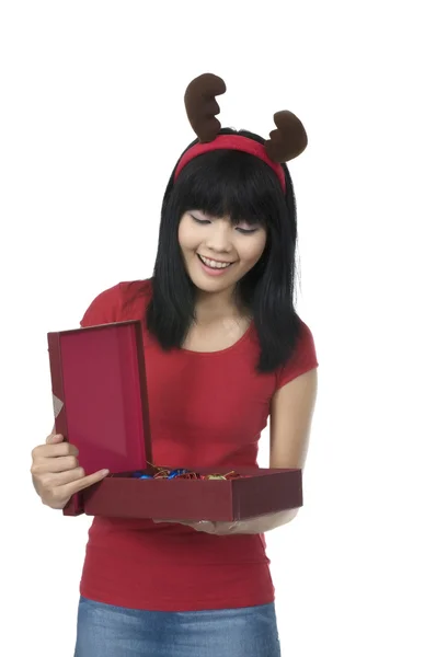 Hålla jul box — Stockfoto