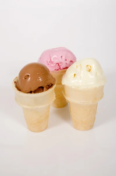 Três colheres de sorvetes — Fotografia de Stock