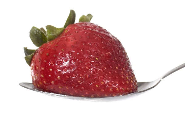 Φράουλα στο κουτάλι — Φωτογραφία Αρχείου