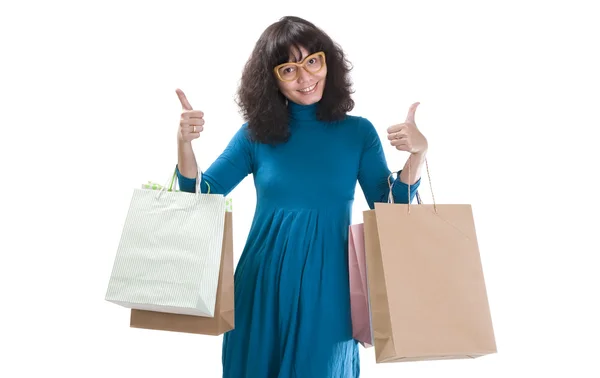 Feliz mulher de compras — Fotografia de Stock