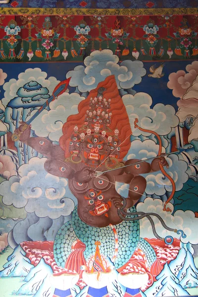 Buddyjski klasztor freski są ponad 500 lat — Zdjęcie stockowe